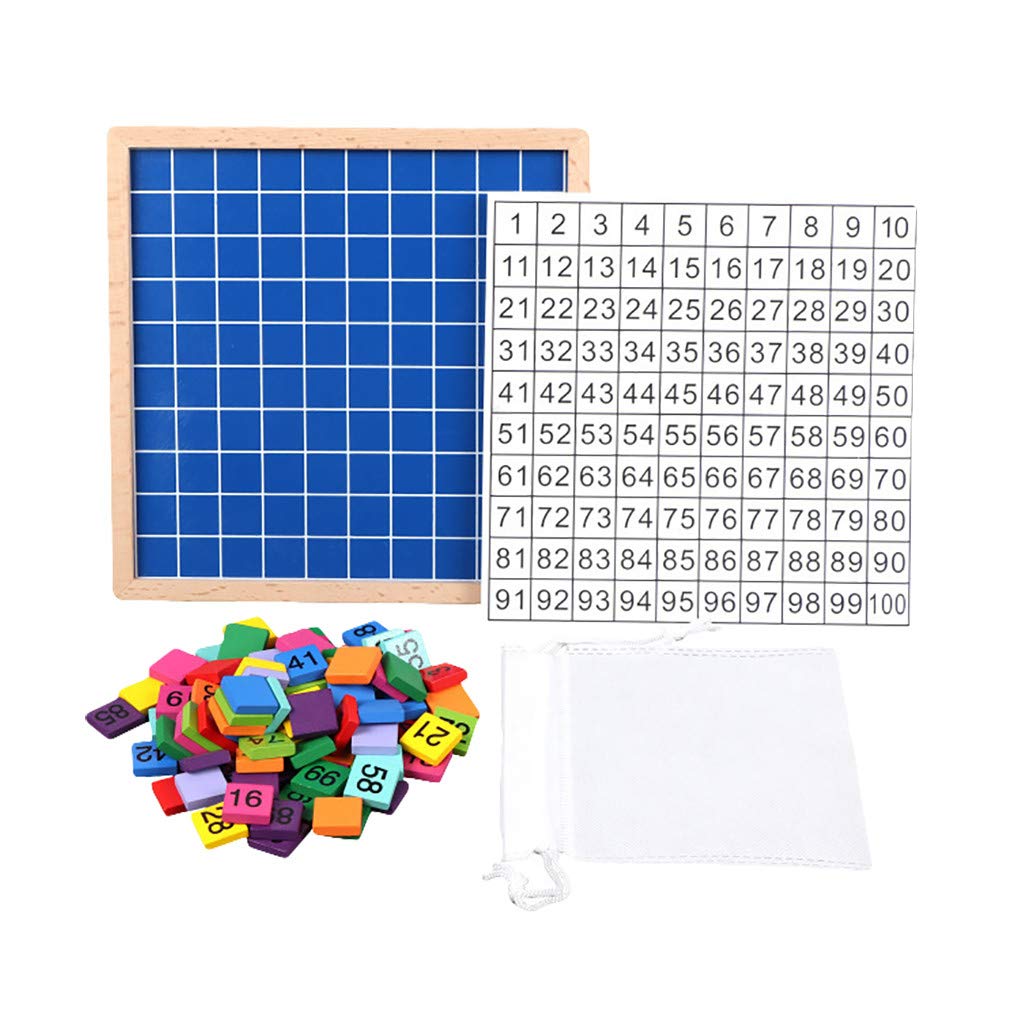 LABIUO Wood Math Blocks Shape Sorter Number and Match Learning Toys for Baby Kids