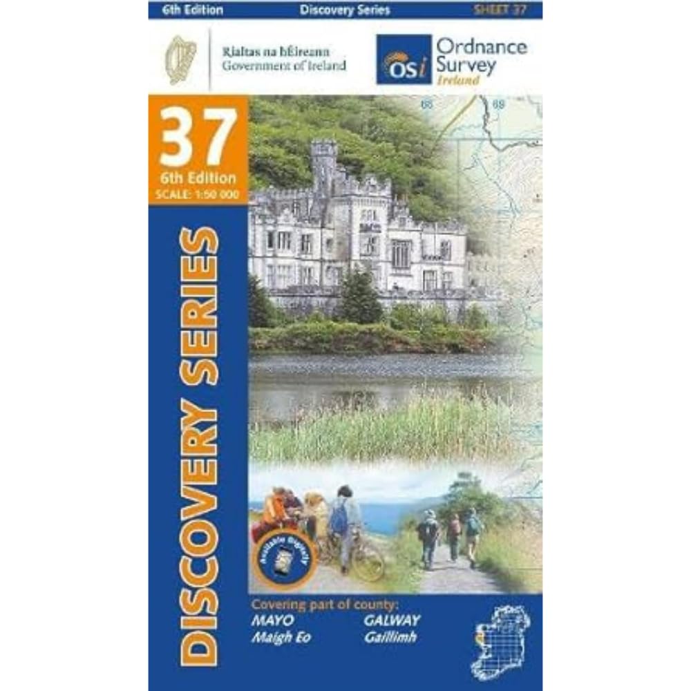 County Mayo South-West and Galway Map | Ordnance Survey Ireland | OSI Discovery Series 37 | Ireland | Walks | Hiking | Maps | Adventure