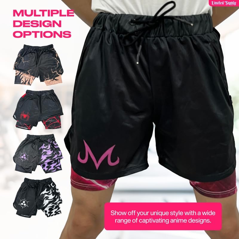 CROWN Anime Shorts - Breathable Stretch Compression Gym Short with Pockets and Towel Holder - Image 6