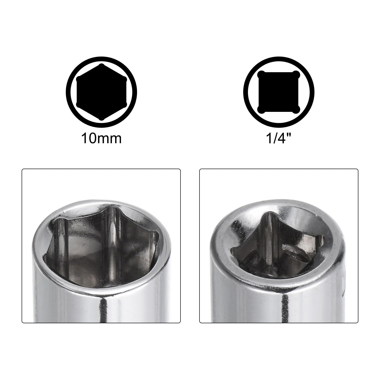 QUARKZMAN Metrische moersleutel 7 mm Cr-V met holle stang, zeskantige steeksleutel met niet-magnetische punt en antislip handgreep voor autoreparaties