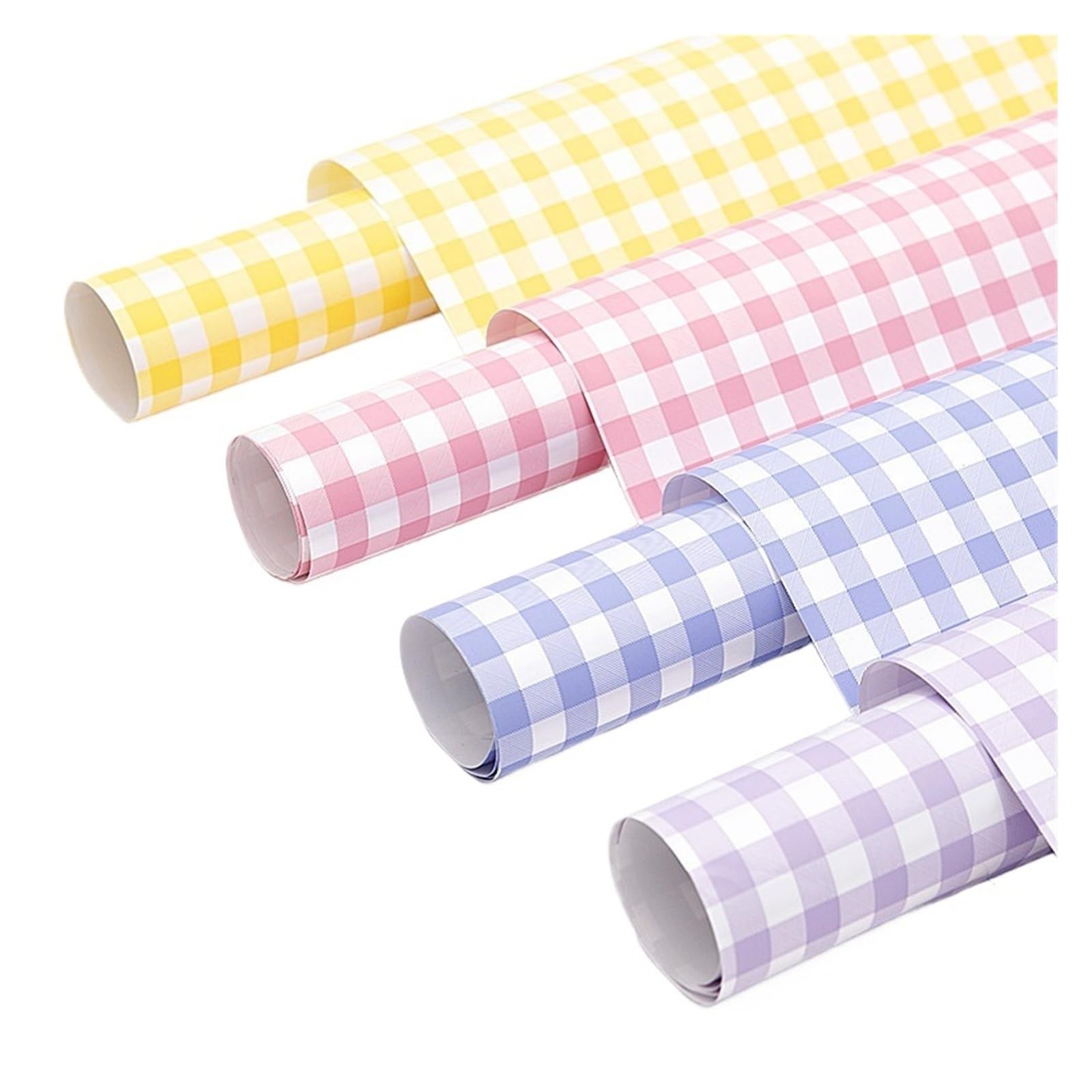 Geschenkverpackung, Kariertes Blumenstrauß-Geschenkpapier, 58 x cm, 40 Stück, Bastelverpackung(Style 1)