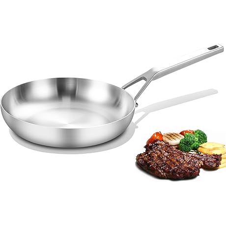 Tri-Ply Fully Bonded Stainless Steel 8inch Frying Pan