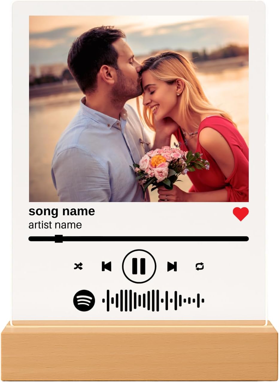 SAME DAY SHIP Custom Song Plaque Personalized Music Plaque Photo Gift Personalized Couples Romantic Gift Valentines Day
