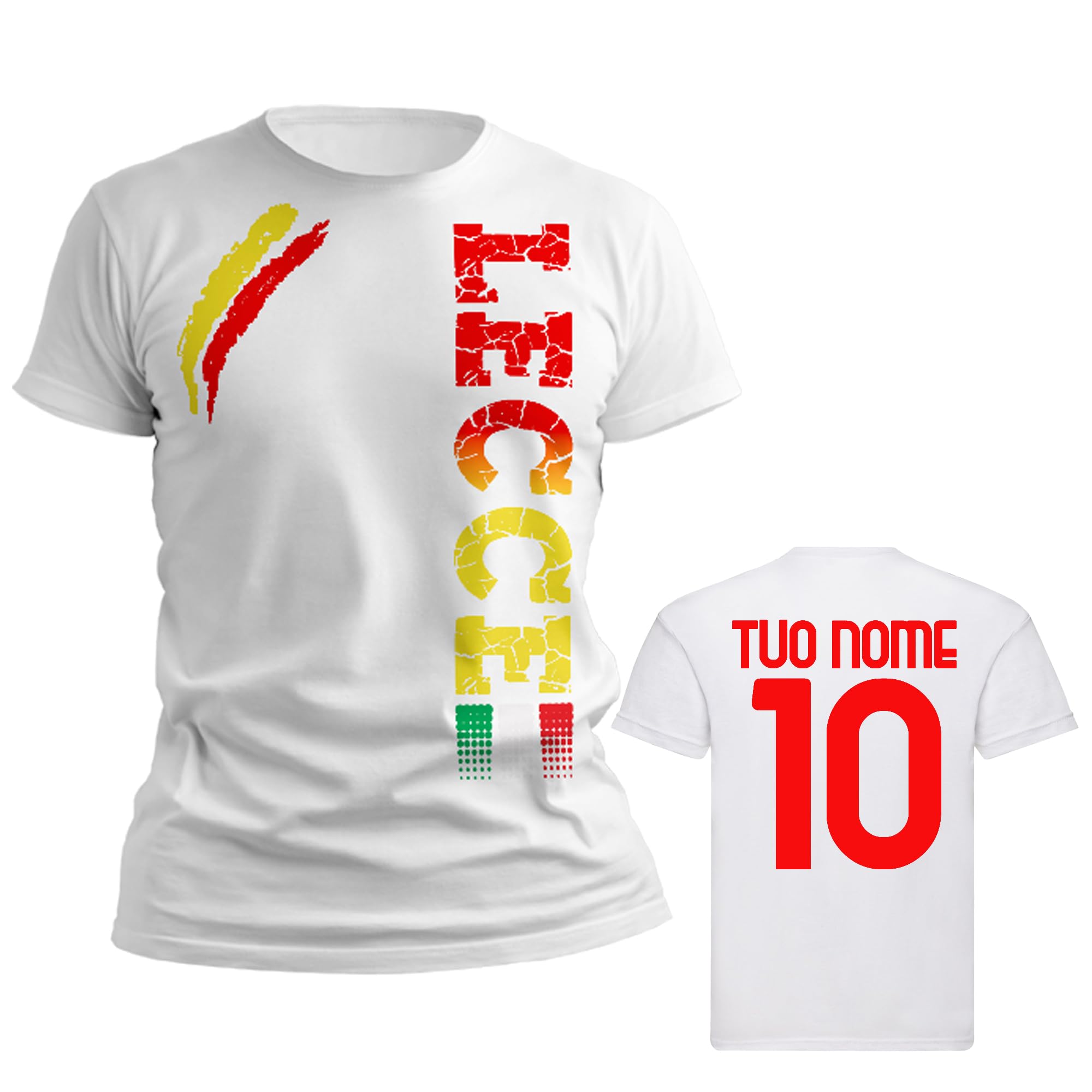Maglietta Lupo Lecce Vintage Per Uomo - T-Shirt Tifosi Giallorossi 100% Cotone JHK