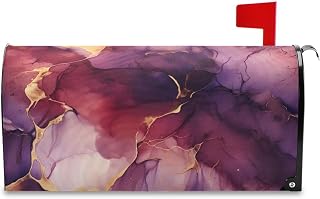 Red Alcohol Ink Mailbox Covers Magnetic Easy Install for Outdoor Yard, Decor Standard Size Mailbox Wraps 21x25.4 inch