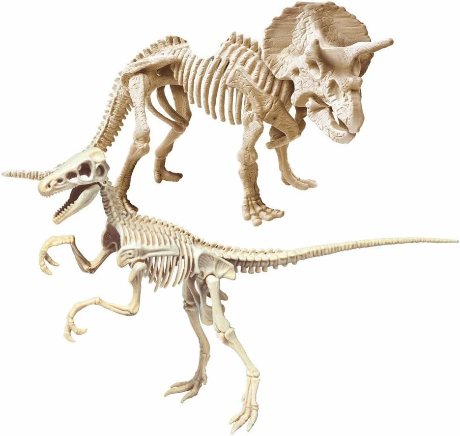 Clementoni 19289 Jurassic World 3 - Triceratops & Velociraptor Excavation Kit Exciting Toy to Explore Dinosaur Fossils for Little Researchers from 6 Years Old