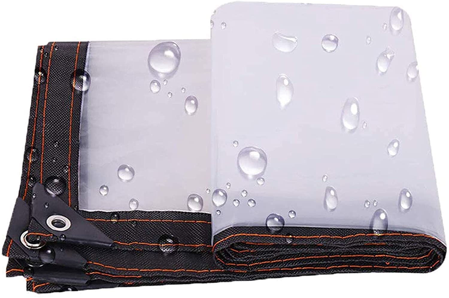 Strapazierfähige wasserdichte Abdeckplane, 1 x 8 m, transparente Plane mit Ösen, Mehrzweck-Outdoor-Unterstand, Notfall-Regenschutz, wasserdichte Plane für Camping und Ausrüstung