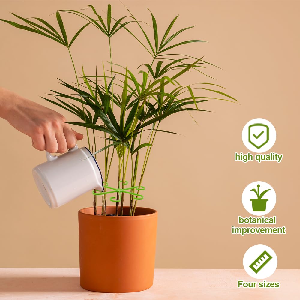16 Supporti Per Piante Rampicanti 4 Misure | Tutori In Plastica Verde E Nero Per Piante Da Interno - 3