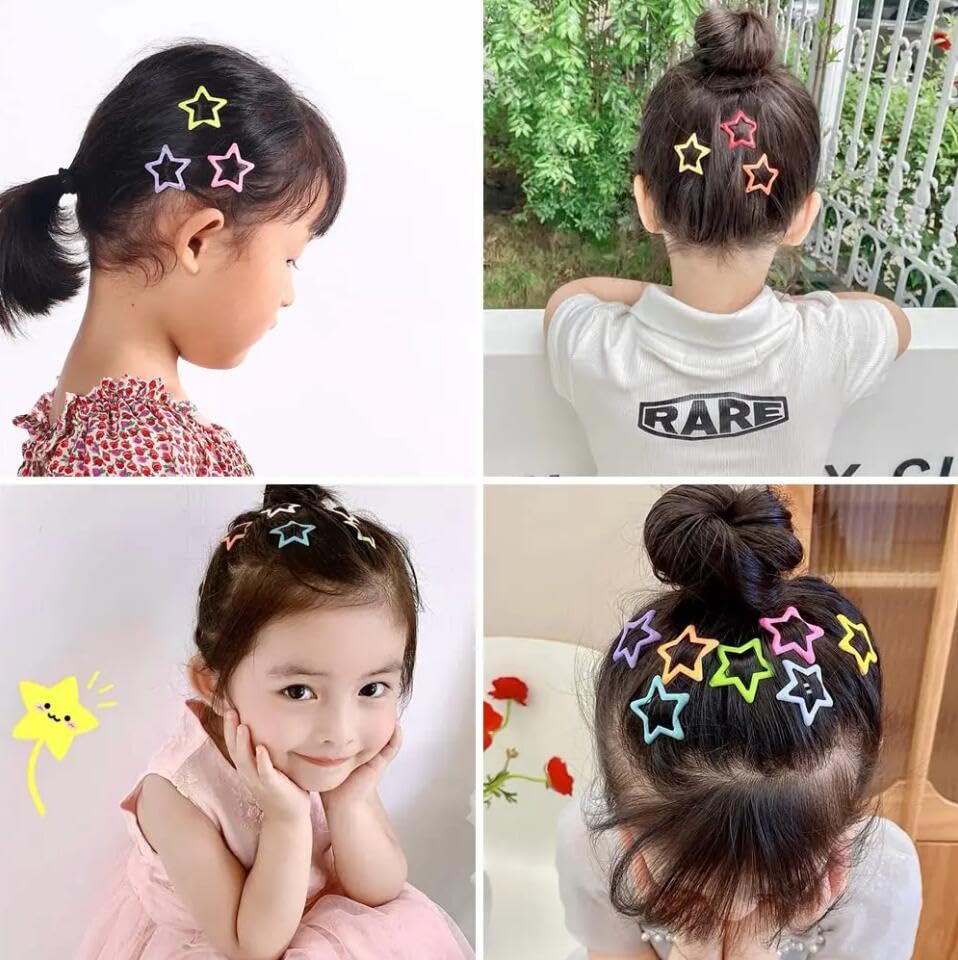 Miniatura 6 de Pinzas para el cabello Y2K de estrellas coloridas para niñasniños, bonitos pasadores de pelo de estrella, clip de metal a presión, accesorios de