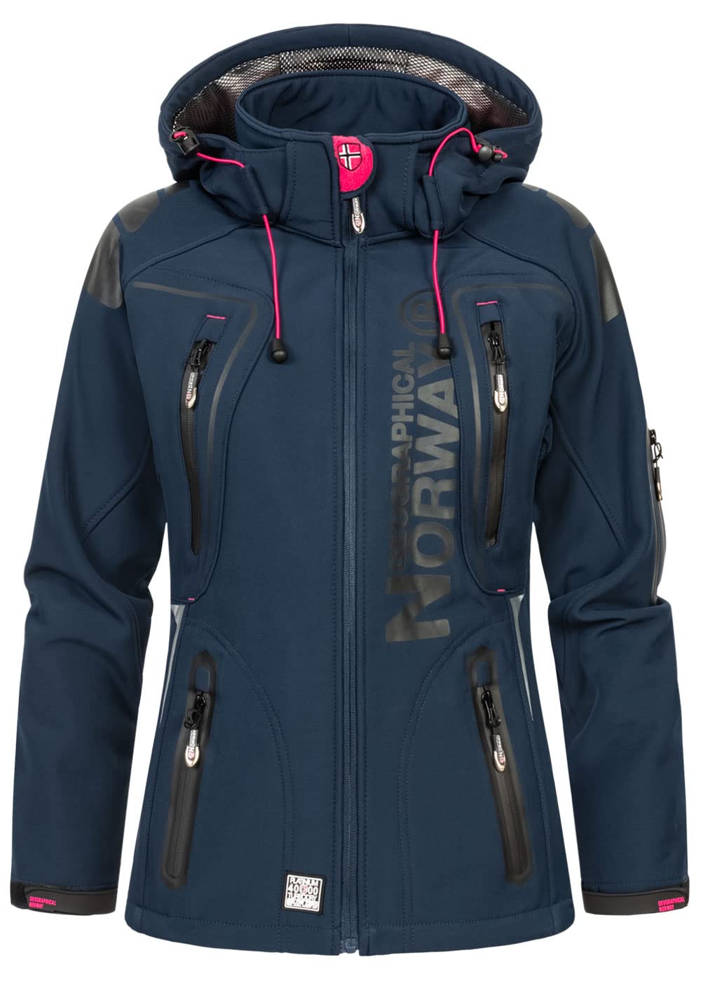 Geographical Norway Tisland Lady Chaqueta softshell impermeable para mujer con capucha resistente al viento