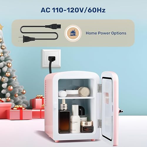 Miniatura 5 de HealSmart Mini refrigerador portátil de 4 litros6 latas con ventana de observación, refrigerador y calentador de escritorio pequeño refrigerador