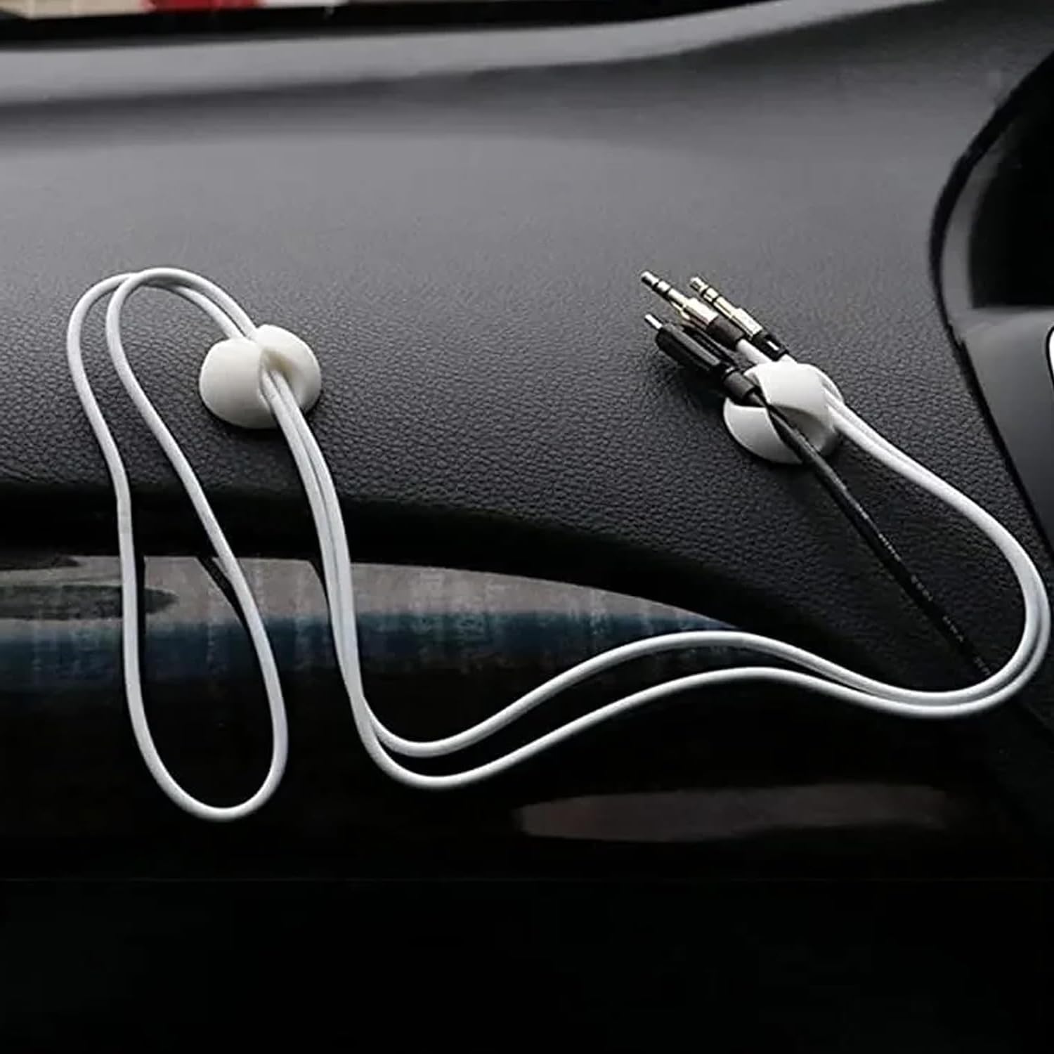 10 clip fermacavi, porta cavi autoadesivo e multi-slot in silicone per organizzare i cavi della scrivania (bianco)