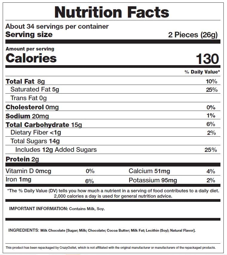 CrazyOutlet HERSHEY'S Milk Chocolate Bar Bite Size, Glow in The Dark Wrappers, Bulk Pack, 2 Pounds