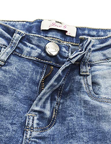 Calça jeans justa com strass para decoração de abelha 3D KIDSCOOL Space Girls, Azul, 9-10 anos