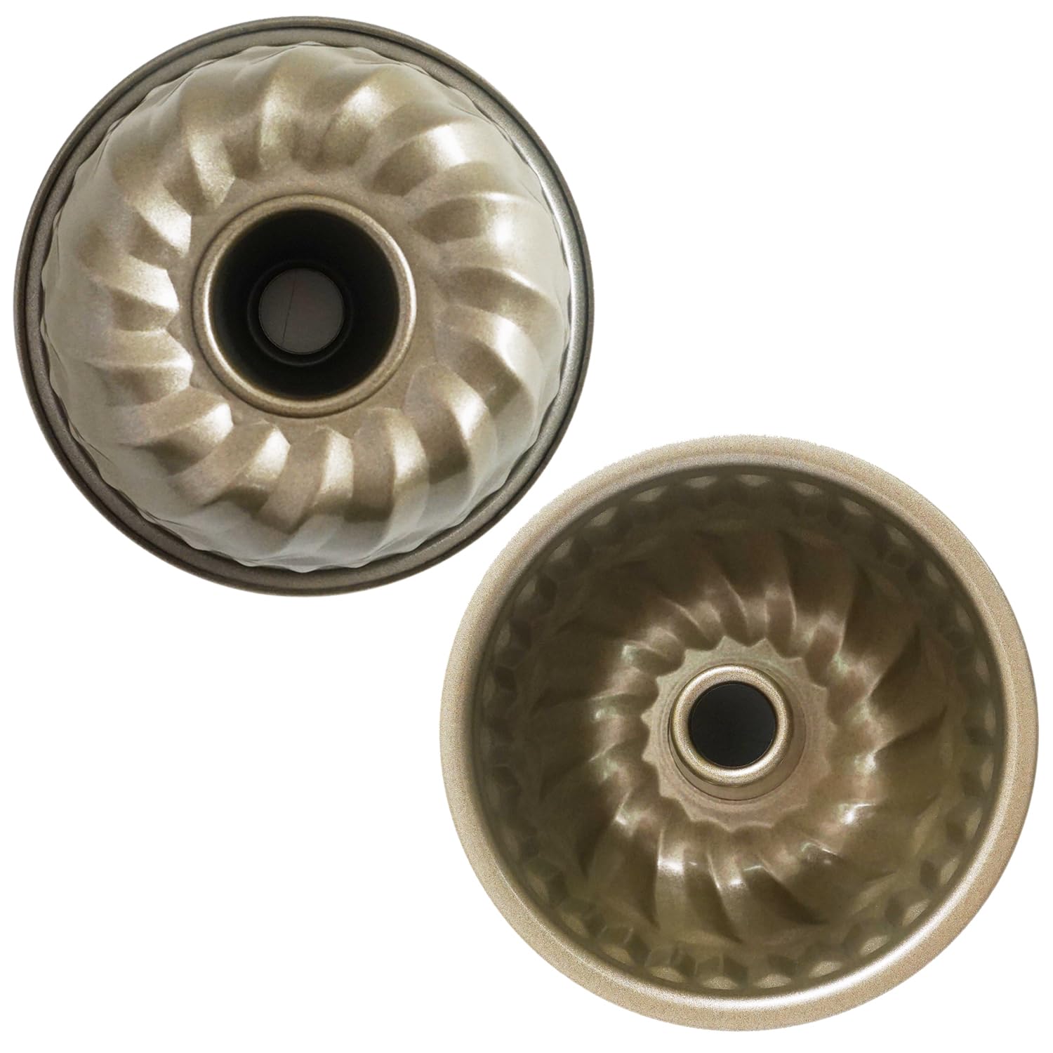Moldes para pasteles pequeños de 4 pulgadas, moldes para tartas de 4 pulgadas, moldes antiadherentes para hornear, mini molde estriado Kugelhopf para pastel de calabaza, gelatina, brownies - 6