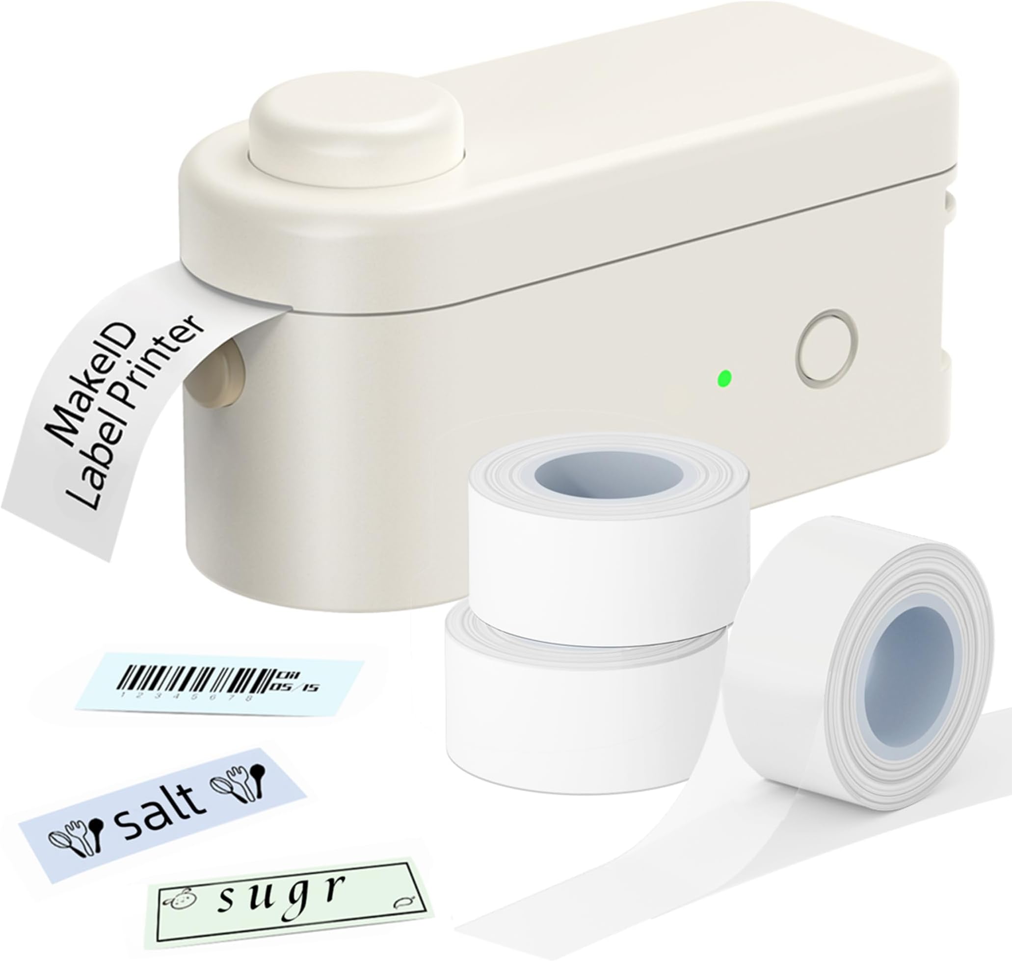 Makeid Label Maker Bundle Includes 3 Label Tapes, Compatible with 9~16mm Waterproof Tape, Portable Rechargeable Label Printer Multiple Templates Available Labeler for Office Home Kitchen Organization