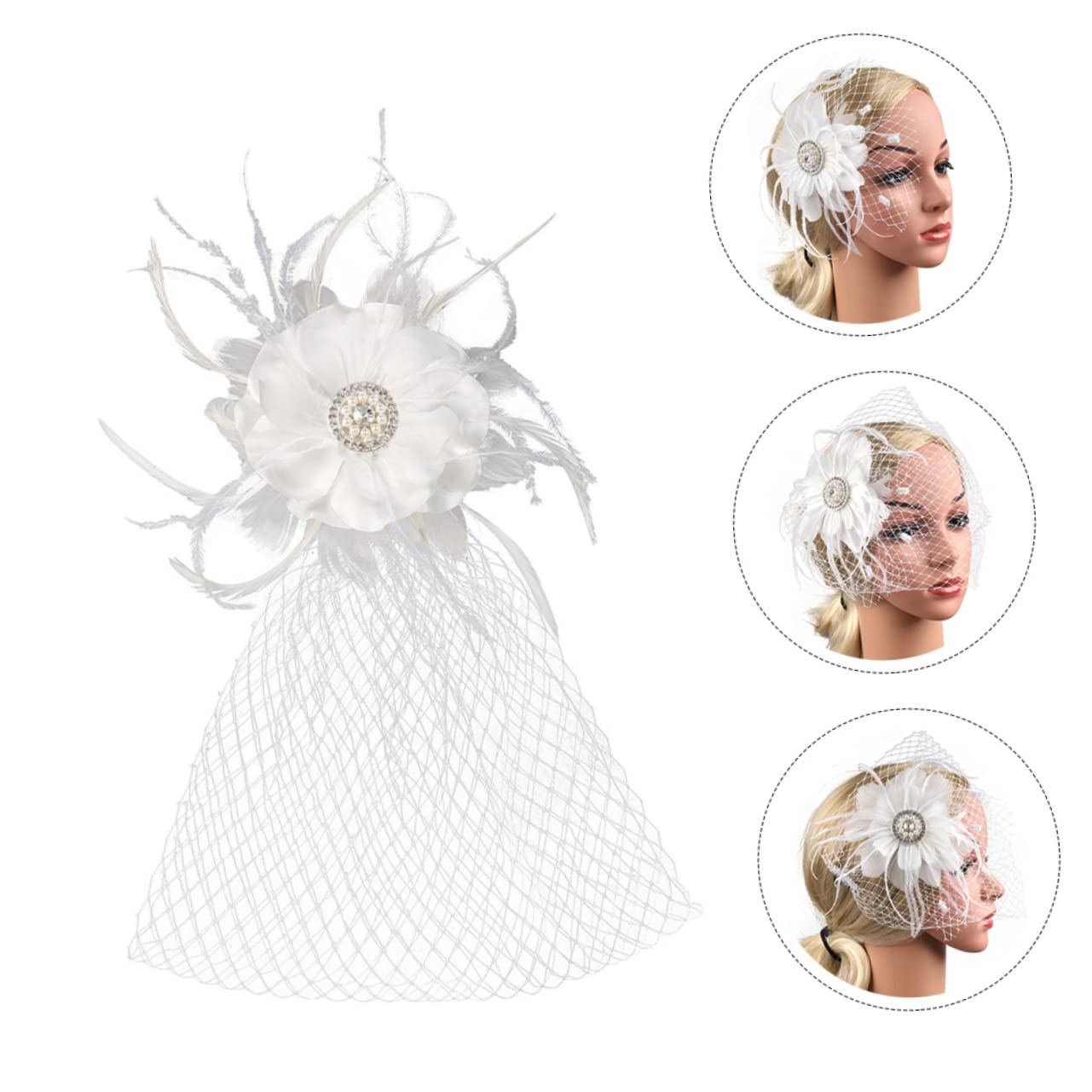SHERCHPRY 5 Sztuk Spinka Do Włosów Welon Kobiety Fascinator Panna Młoda Fascinator Chluba Dla Panny Młodej Fantazyjne Kapelusze Dla Kobiet Fascynatory Dla Kobiet Spotkanie Przy Herbacie