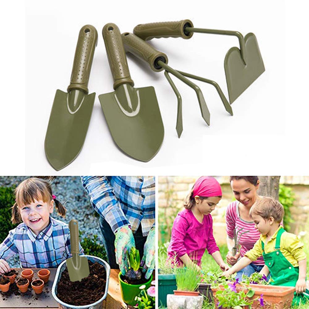 Gardening Tools Set Plant Care Kit Potted soil Shovel Claw Hoe Durable Studry for Home Garden Lawn Farm Herbs Indoor Outdoor (Set 4,Green)