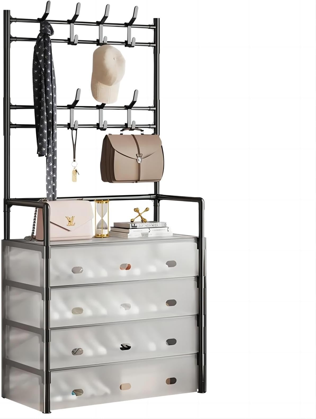 Multi-layer Shoe and Hat Rack - Easy Assembly, Economical Dustproof Storage, Space-Saving Hanging Closet Organizer for Bedroom, Dorm, and Entryway