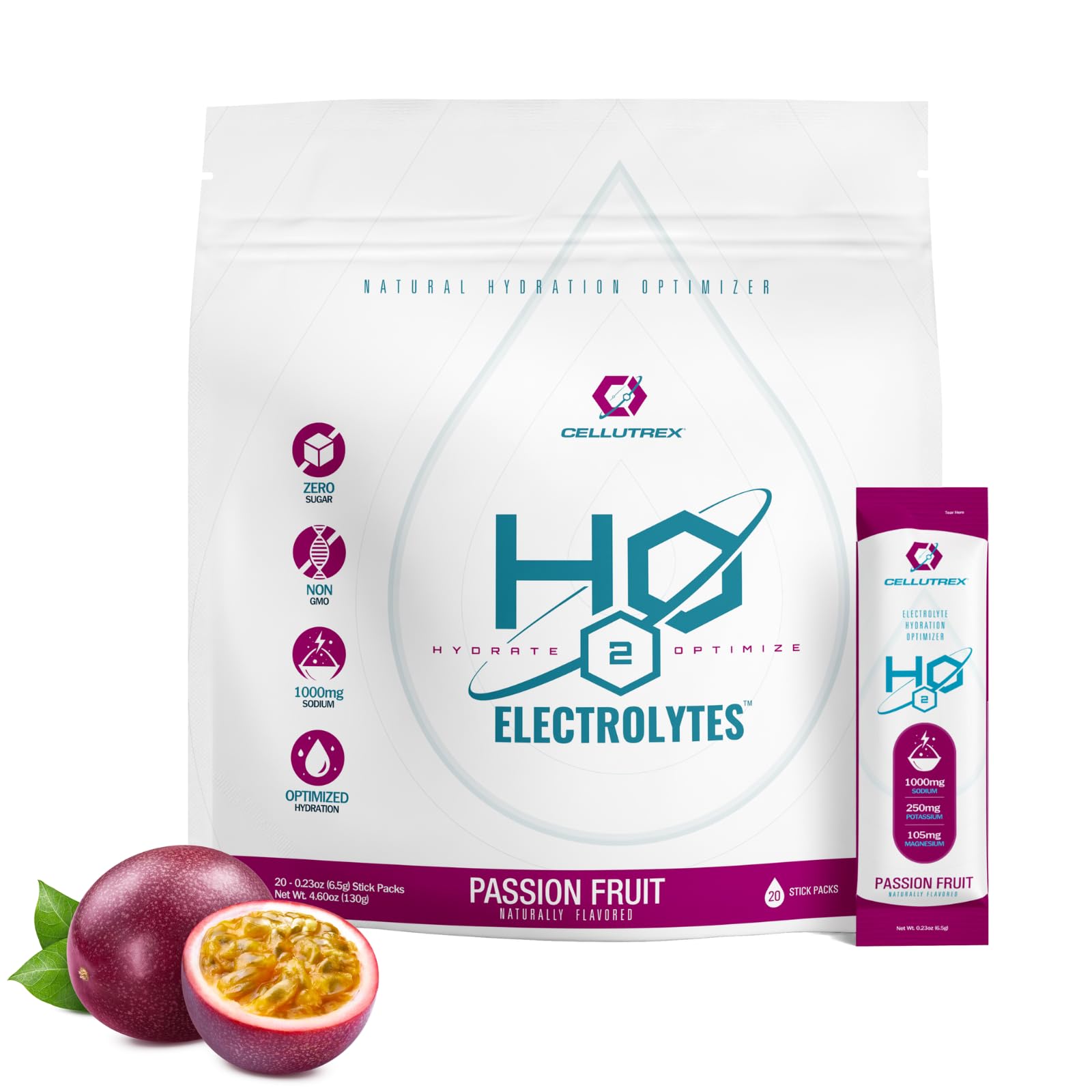 Cellutrex® H2O Electrolytes – Electrolyte Powder Drink Mix, Zero Sugar, Natural Himalayan Salt Hydration Packets for Recovery and Wellness, FSA-HSA, Variety Pack, 20 Sticks — Amazon image 8