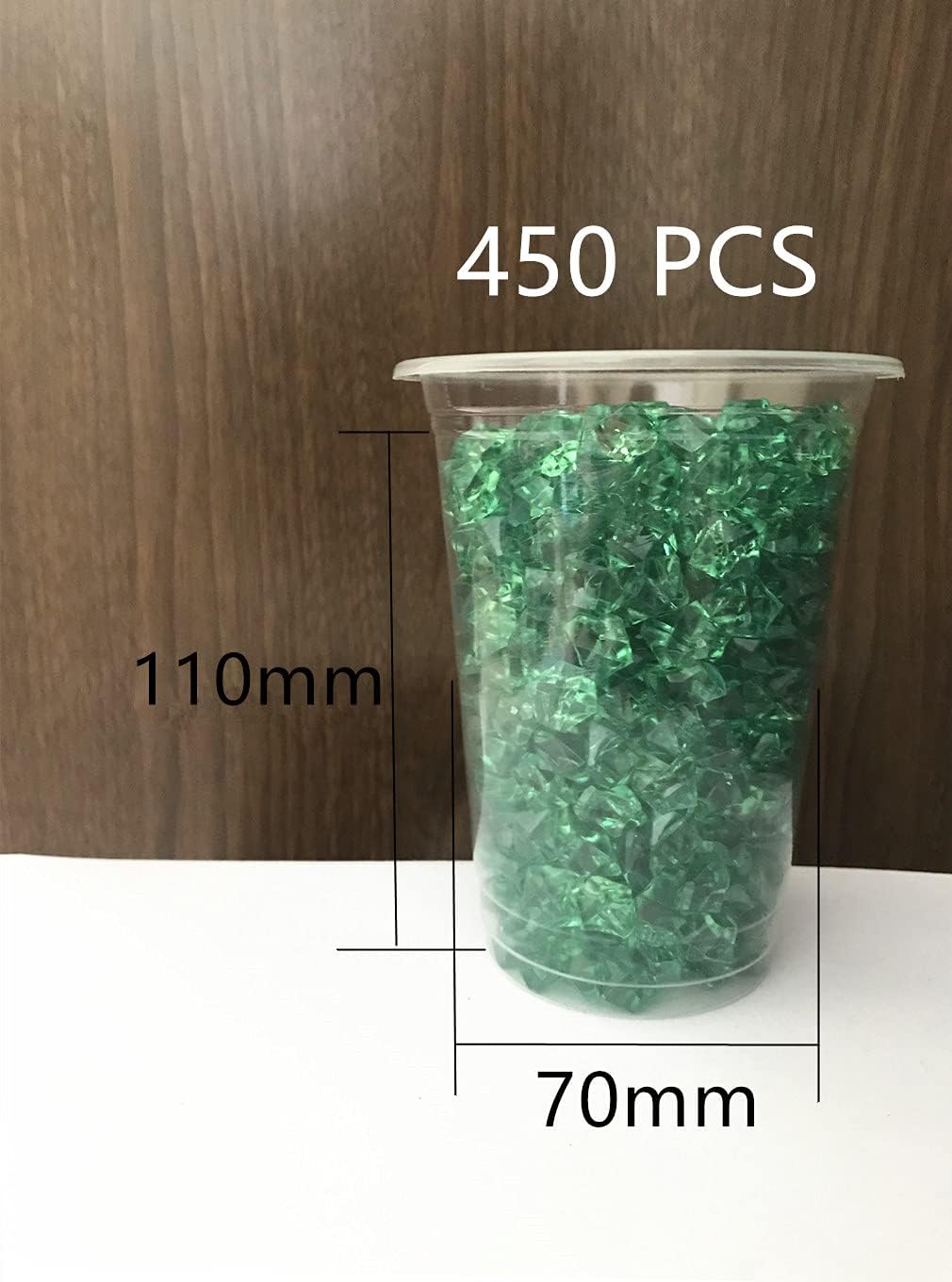 14x11 mm Acrylic Faux Ice Rock Crystals Treasure Gems for Table Scatters, Vase Fillers, Fish Tank, Party Decoration, Arts & Crafts (Emerald Green)