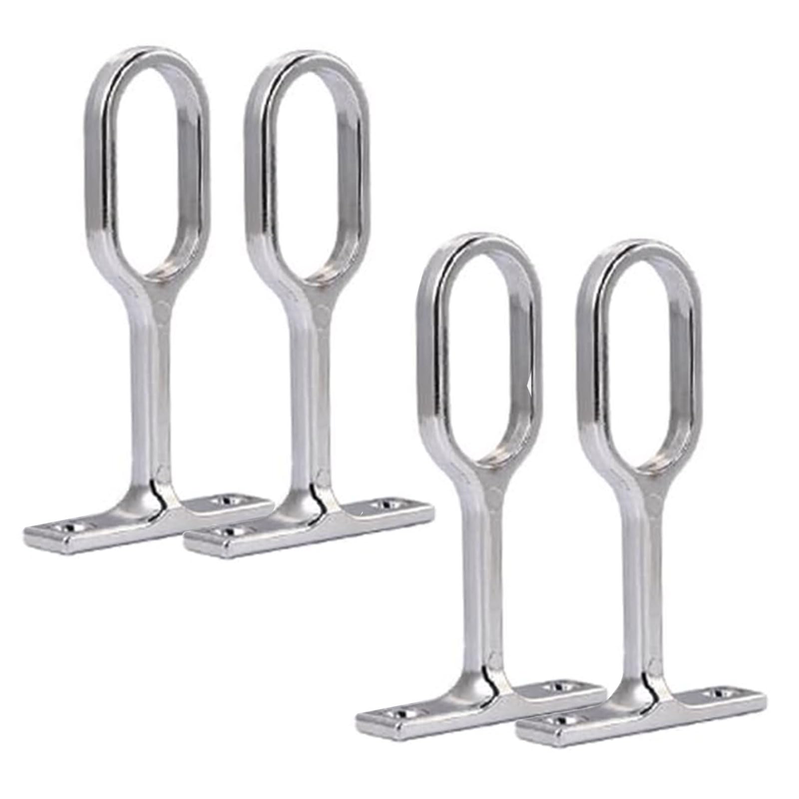 BRIOTA Wardrobe Rail Bracket, Wardrobe Rail Support, 4 Pcs Zinc Alloy Hollow Closet Rod Support, Ceiling-Mounted Hanging Pole Holders for Clothes Rail Cabinet Wardrobe Curtain in Bedroom