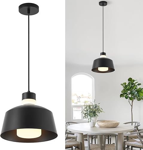 Miniatura 9 de ANYLOVE Macaron - Lámpara colgante de isla de cocina, lámparas colgantes rosas de 11 pulgadas con pantalla de vidrio esmerilado, altura ajustable,