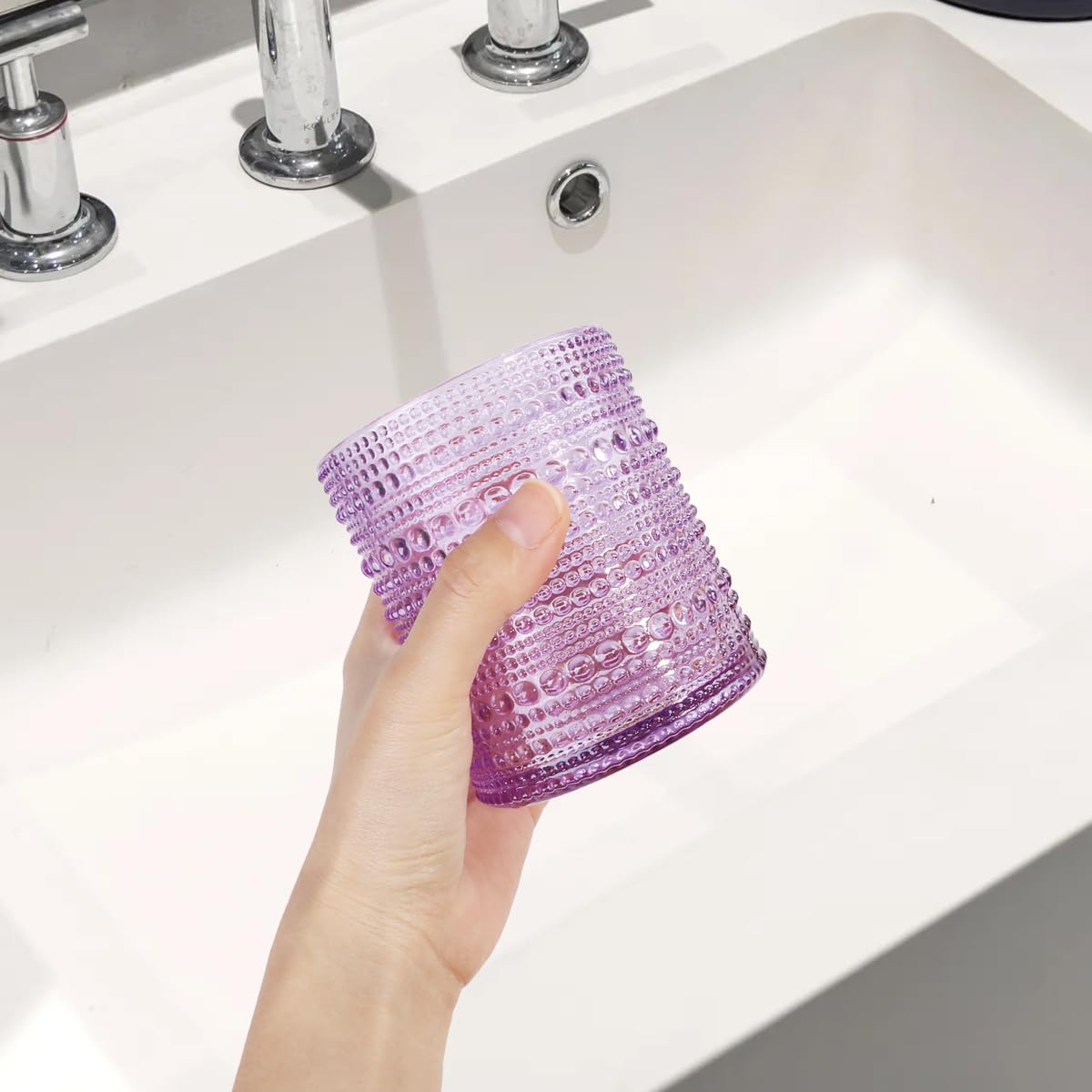 Soporte para cepillos de dientes para baños, cepillo de dientes de vidrio transparente y soporte para pasta de dientes, vaso de baño de 10 onzas y taza de enjuague bucal, taza de almacenamiento
