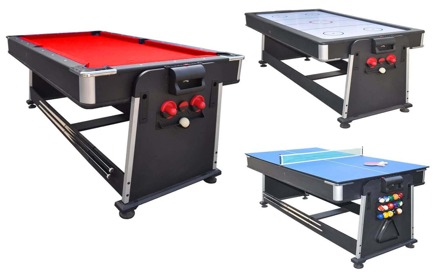 7ft Multi Games Table with Red Cloth