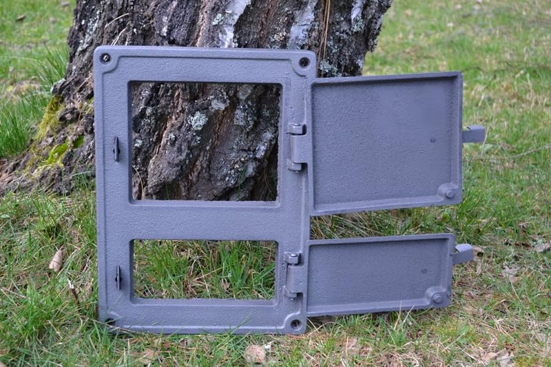 Euro Sezam DZ064-2 - Porta del forno in ghisa spessa, porta del forno per pizza, porta DZ064-2, 27,5 x 37,5 cm (grafite)