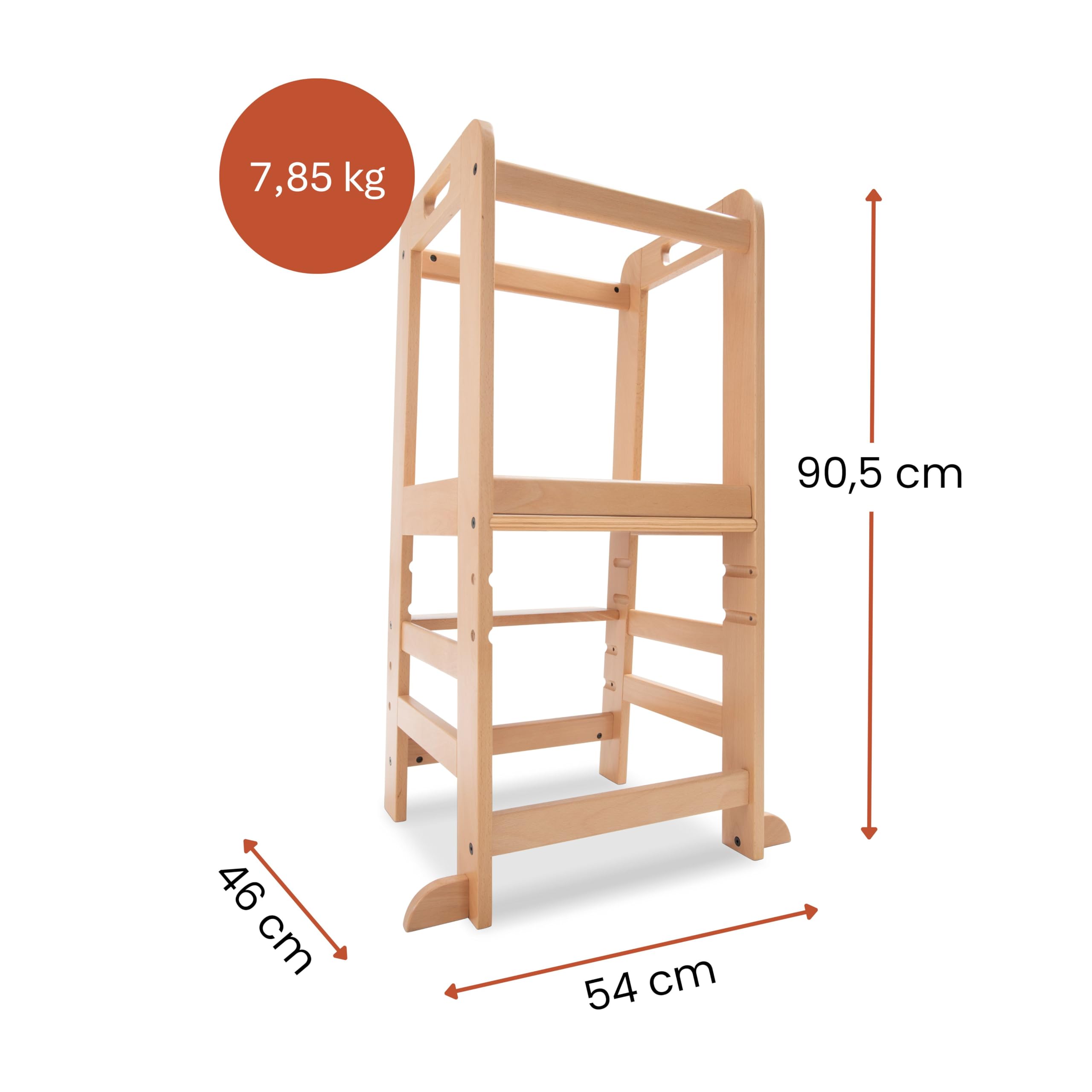 Hauck Learn N Explore Montessori Ewolucyjna wieża edukacyjna, od 1 roku, pomocnik kuchenny, drewno z certyfikatem FSC®, możliwość ściemniania, wytrzymała