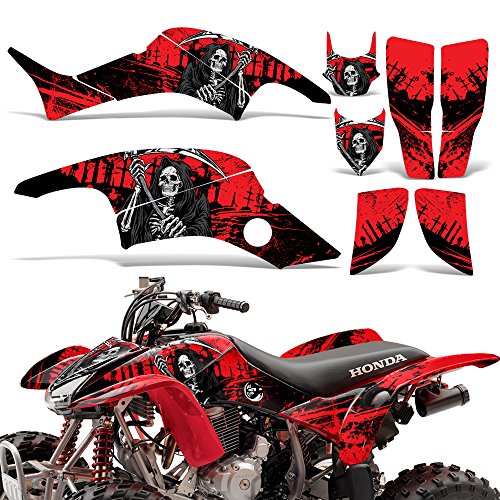 Wholesale Decals ATV Graphics kit Sticker Decal Compatible with Honda TRX 400EX 1999-2007 - Reaper V2 Red