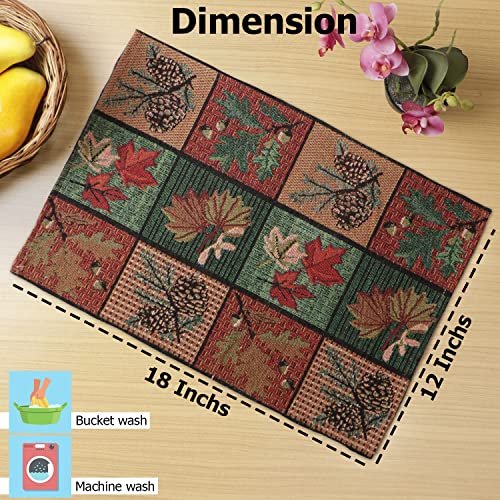 Image of HOKIPO Cotton Jacquard Placemats Set Of 4 (12X18 Inches) (In-530-D6 X 4, Multi)