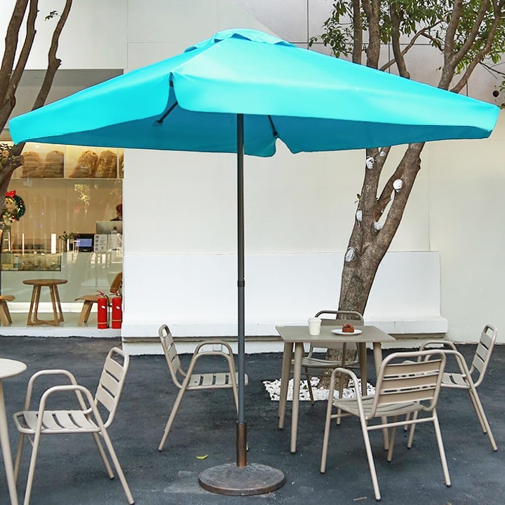 Patio Umbrella Outdoor Square Parasol with 8 Ribs and Iron Pole Polyester Fabric Heavy Duty Canopy for Deck Garden Swimming Pool
