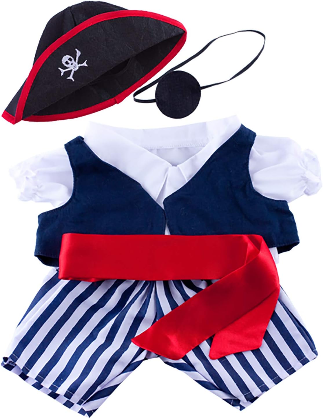 Pirate w/Eye Patch and Hat Outfit Teddy Bear Clothes Fits Most 14" - 18" Build-A-Bear and Make Your Own Stuffed Animals