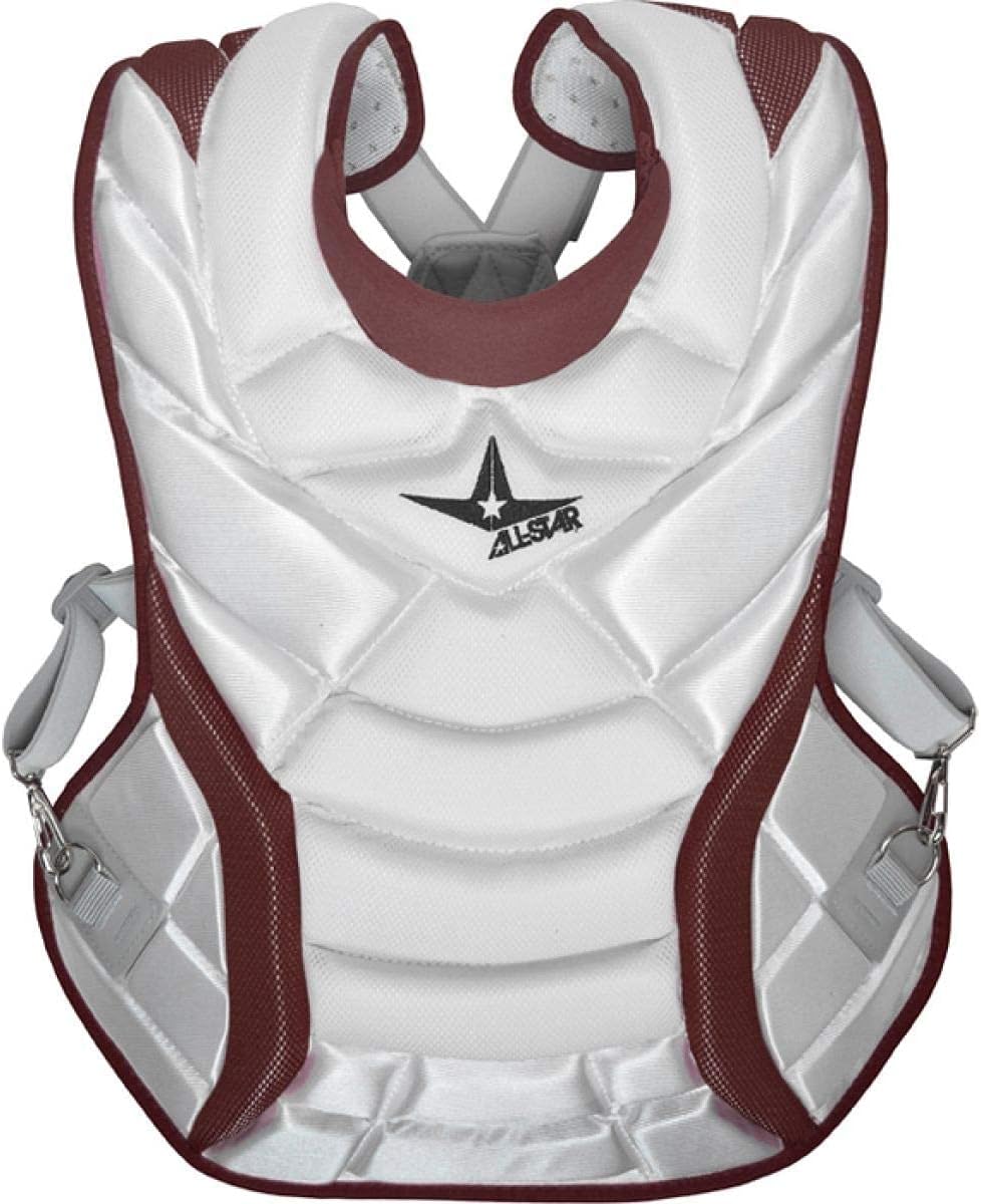 All-Star Pro Model System 7 Women's 13" Fastpitch Softball Catchers Chest Protector, Adult, White/Maroon : Sports & Outdoors
