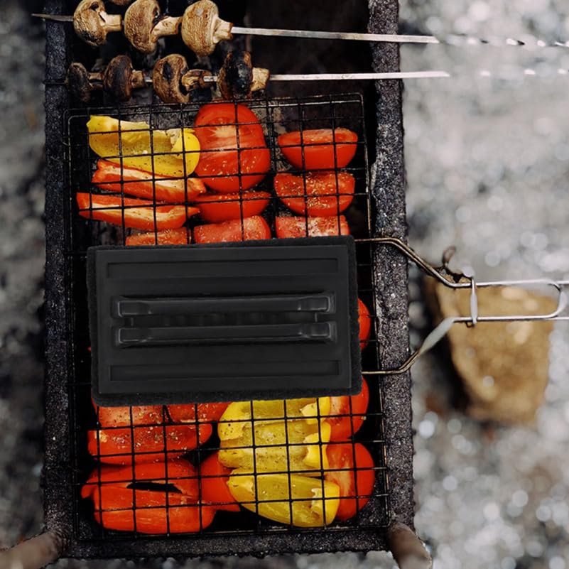 Image of balacoo Grill Cleaning Brush 5.90In with Non-Slip Handle Multi-Function BBQ Scrubber for Outdoor Grill Racks and Kitchen Stove Cleaning