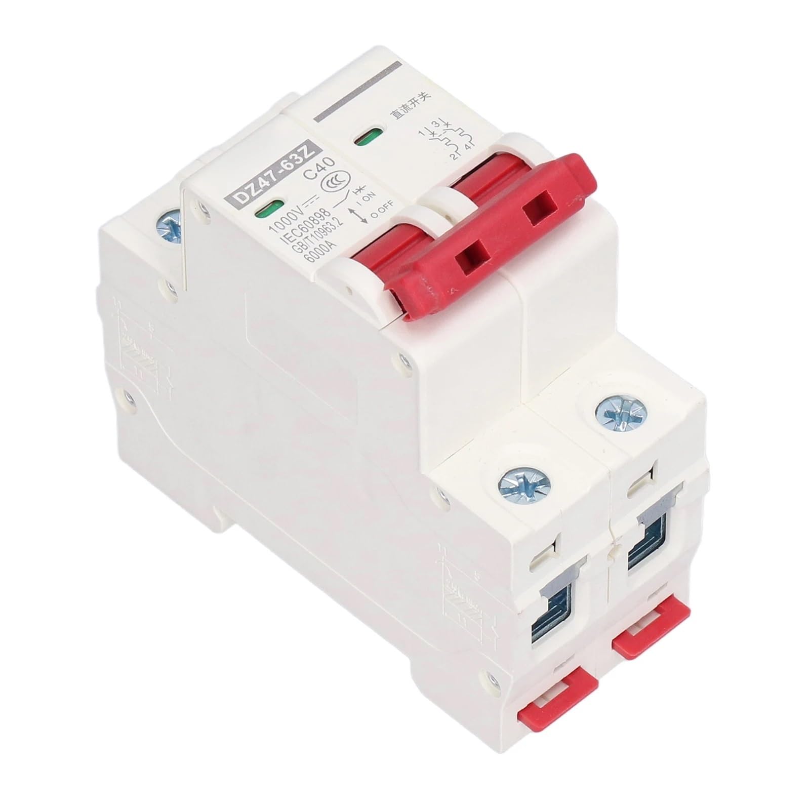 Interruttore automatico CC 1000V 40A DZ47-63Z C40 2P for sistema fotovoltaico solare, sezionatore, montaggio su guida