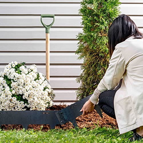 Arum Lawn Edging And Landscaping Border, Cor-Ten Steel,Divider For The Garden, Lawn And Flowerbed, Easy To Use. No Dig. Edging Height 4”, Stake Height 3.5” / 5”, Width 39”, 1/16” Thick. (5 Pack). #TOP4