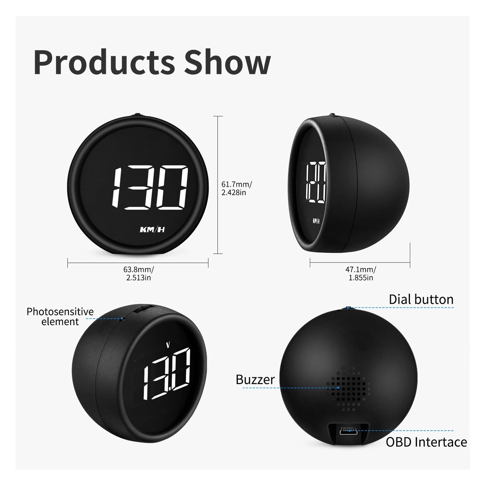 OBD2 B1 Pantalla Frontal De Coche Proyector Alarma OBD Consumo De Combustible Automático Velocímetro Medidor De Temperatura del Agua Voltímetro Seguro FáCil De Usar