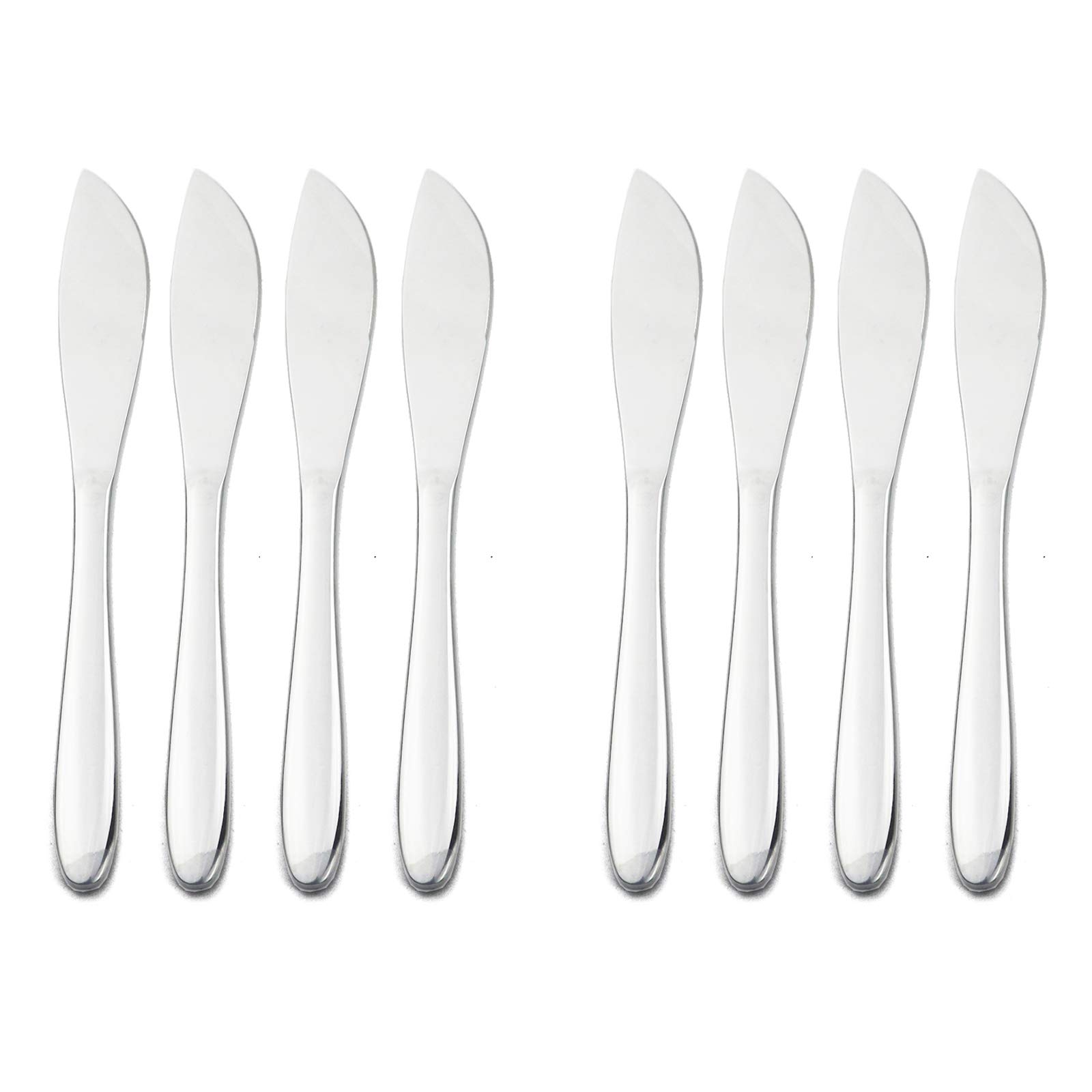 BRIIEC Stainless Steel Everyday Flatware Dinner Knives with Round Edge, Pack of 8, Silverware Set