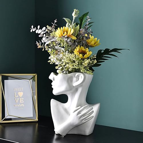 Miniatura 6 de SHUTING2020 Chinese feng Shui Statue Sculpture Nordic Modern Minimalist Art Portrait Living Room Flower Arrangement Ceramic Personality Vase Home