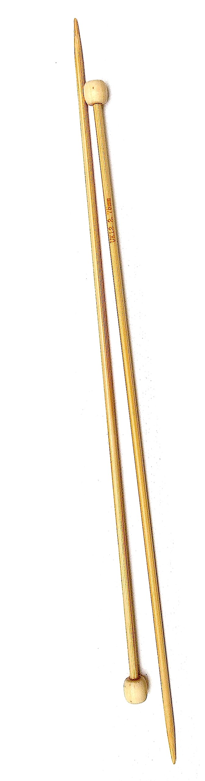 Adf Tm Carbonized One Pair 9'' (23Cm) X 2.75Mm Single Pointed Bamboo Knitting Needles