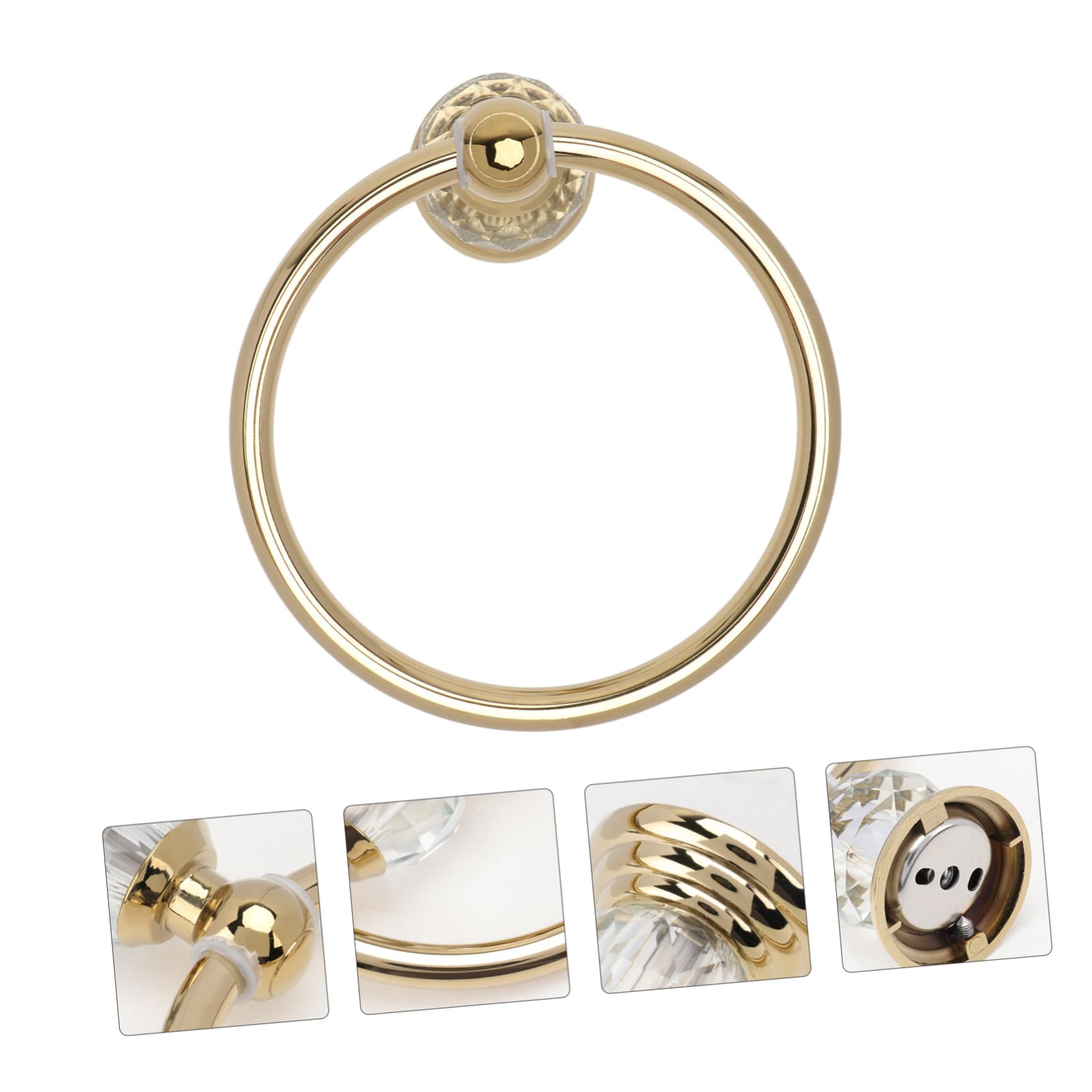 Anello Portasciugamani da Parete Bagno Rotondo Oro | Acciaio Inossidabile Elegante Semplice ed Retro Stile e Cucina Bagno