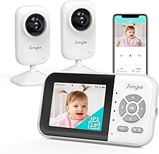 Simyke Smart Baby Monitor mit 2 Kameras und Audio 2.8'' Bildschirm WLAN ON/Off Switch Vision 2-Wege-Gespräch, 1200ft Lange Reichweite Fütterung Uhr Temperatur-Erkennung, tragbare drahtlose Baby Cam