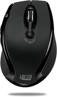 Adesso iMouse M20B - Wireless Ergonomic Optical Mouse, Black