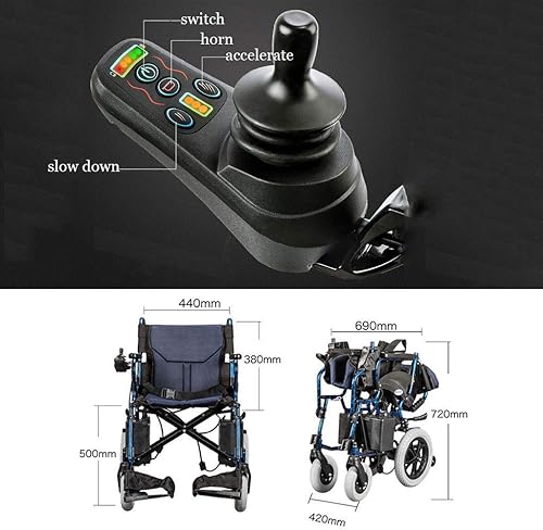 Miniatura 6 de Silla de ruedas portátil de moda, silla de ruedas eléctrica, silla de ruedas plegable, sistema de control dual, ligero, conmutación manualeléctrica,