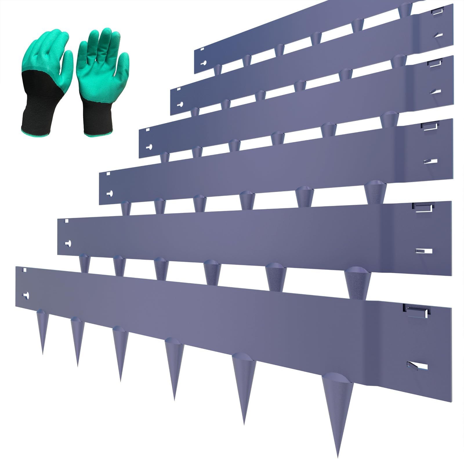 STIRLINGEAR 6 Pack Metal Landscape Edging- 40" L x 8" H (20ft Total) Lawn Edg...