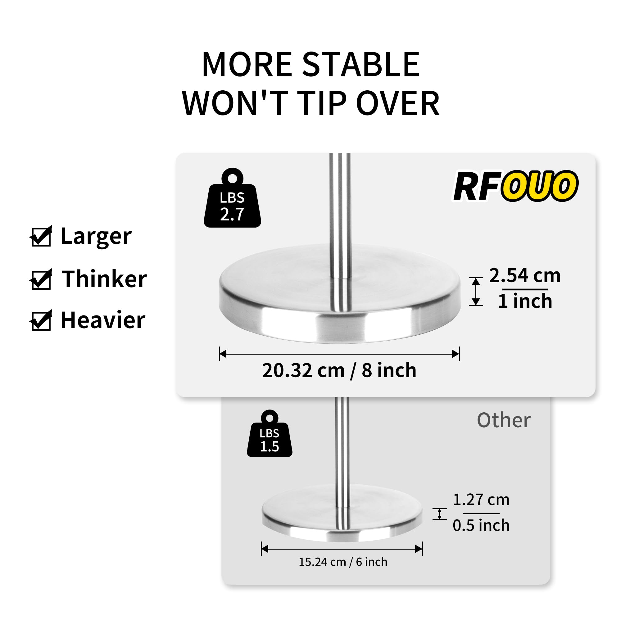 Brushed Nickel Toilet Paper Stand 1 pc - Image 3