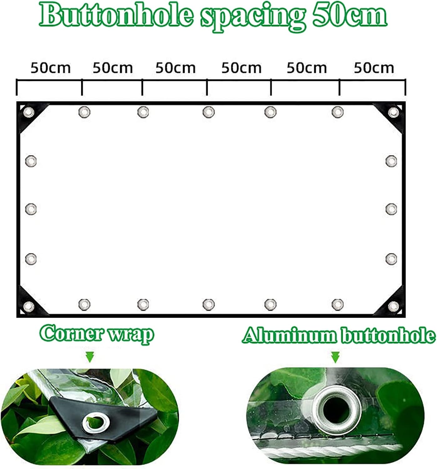 Clear Tarps Heavy Duty Waterproof,Tarpaulin Transparent,PVC Plastic Tarp with Eyelets,Thicken Clear Soft Glass Balcony Rain Curtain,Outdoor,Greenhouse Plant,Tarp to Cover The Sun and Rain